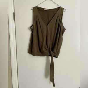 Olive Sleeveless Women's Top